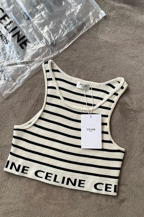 celine net top|Celine striped top.